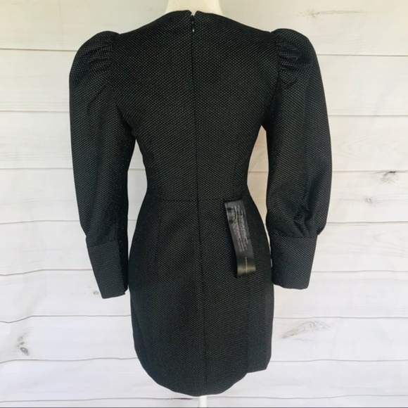 BCBGMAXAZRIA Metallic Puff Shoulder Dress - Picture 7 of 7